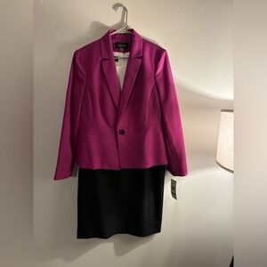 Evan Picone 2-Piece Suit Set | Size 14 | NWT | Pink Blazer & Colorblock Dress